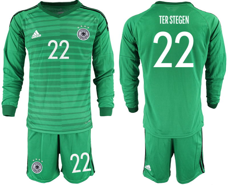 Men 2021 European Cup Germany green Long sleeve goalkeeper #22 Soccer Jersey->germany jersey->Soccer Country Jersey